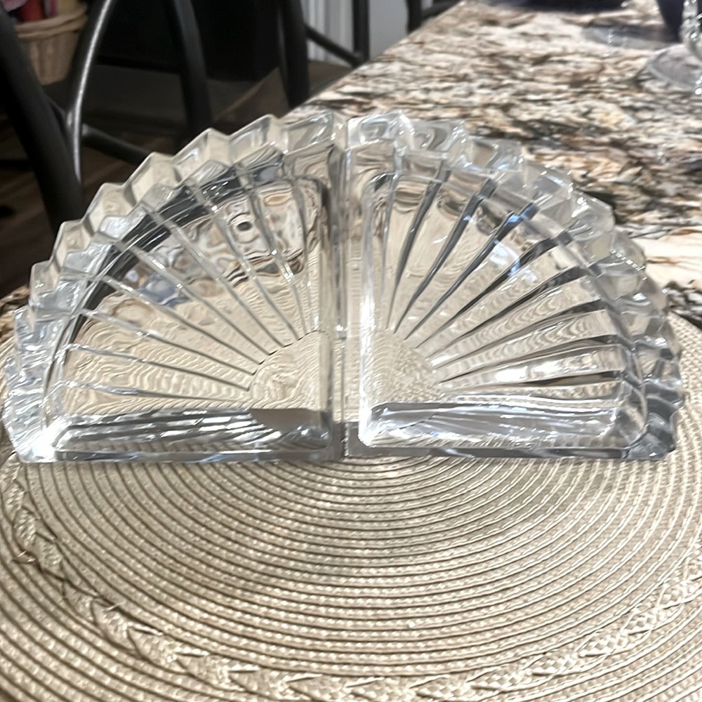 Blenko Starburst Crystal Bookends